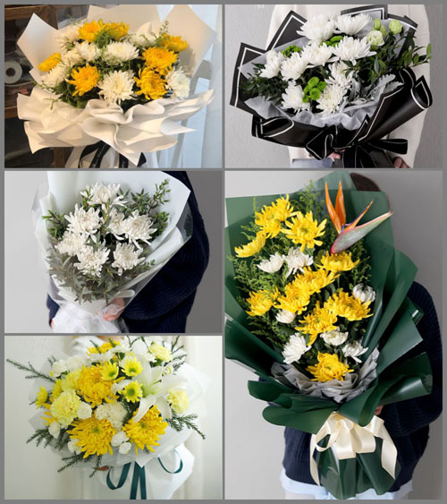浙江省绍兴越城区孙端镇前双盆村白事花束代送